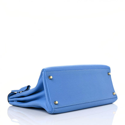 Hermes Togo Kelly Retourne 35 Bleu Paradis 4 of 12