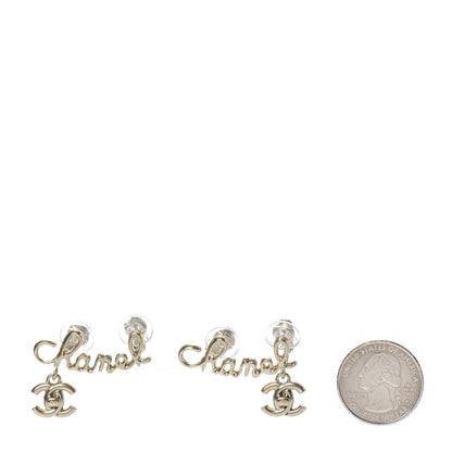 Chanel Metal Logo CC Turnlock Clip On Earrings Gold 2 of 4