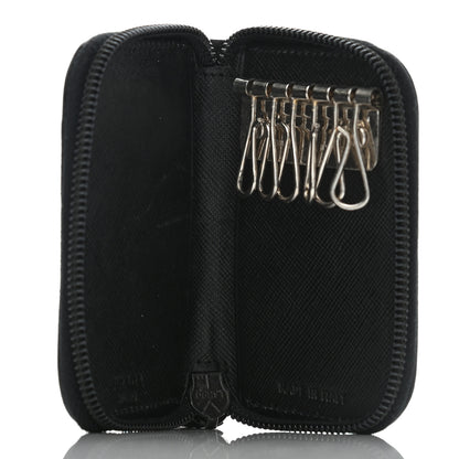 Prada Saffiano Zip Around Key Holder Black 5 of 12
