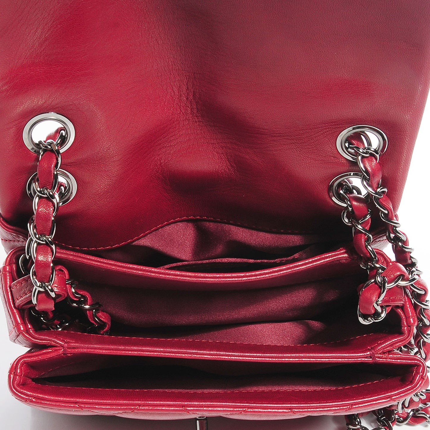 Lambskin Quilted Mini Chanel 3 Flap Red