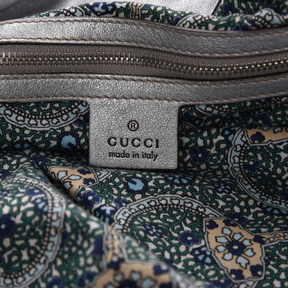 Gucci Metallic Calfskin Large Indy Top Handle Hobo Silver 8 of 21