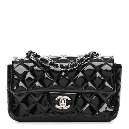 Chanel Patent Calfskin Quilted Mini Rectangular Flap Black 1 of 10