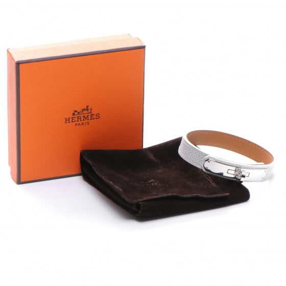 Hermes Epsom Kelly Single Tour Bracelet White 7 of 7