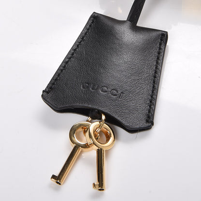 Gucci Calfskin GG Supreme Monogram Small Padlock Shoulder Bag Black Gold 8 of 8