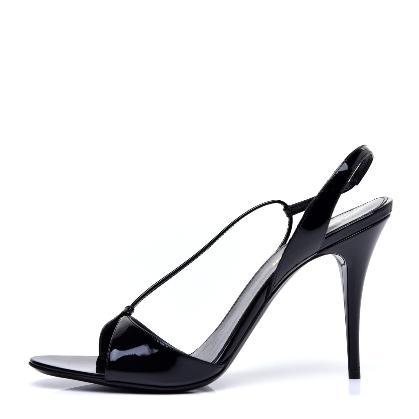 Patent Calfskin Anouk 110 Sandals 38.5 Black