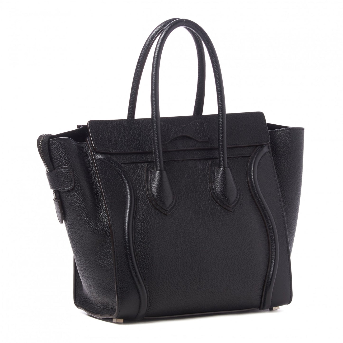 Drummed Calfskin Micro Luggage Black