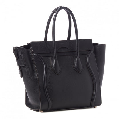 Celine Drummed Calfskin Micro Luggage Black 3 of 10