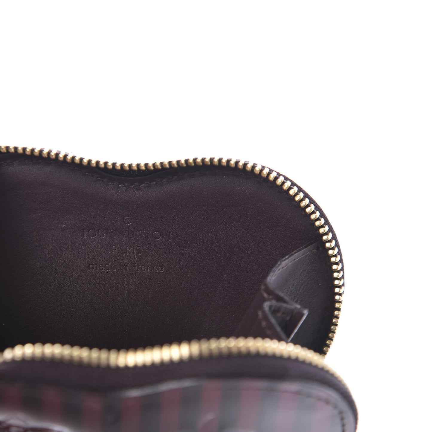 Vernis Rayures Coeur Heart Coin Purse Amarante