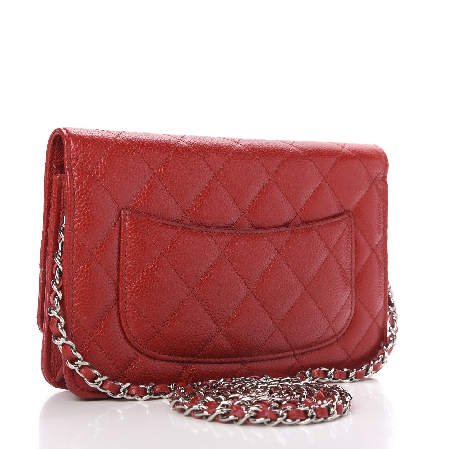 Caviar Quilted Wallet On Chain WOC Red