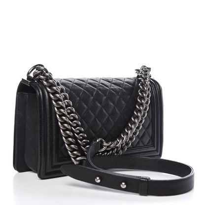 Chanel Caviar Quilted Medium Boy Flap Black 3 of 15