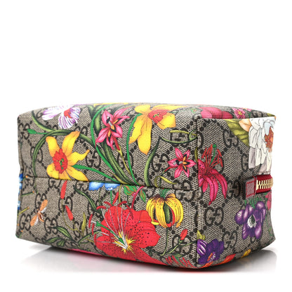 Gucci Soft GG Supreme Monogram Flora Calfskin Medium Ophidia Cosmetic Case Beige Ebony Multicolor Rosso 8 of 8
