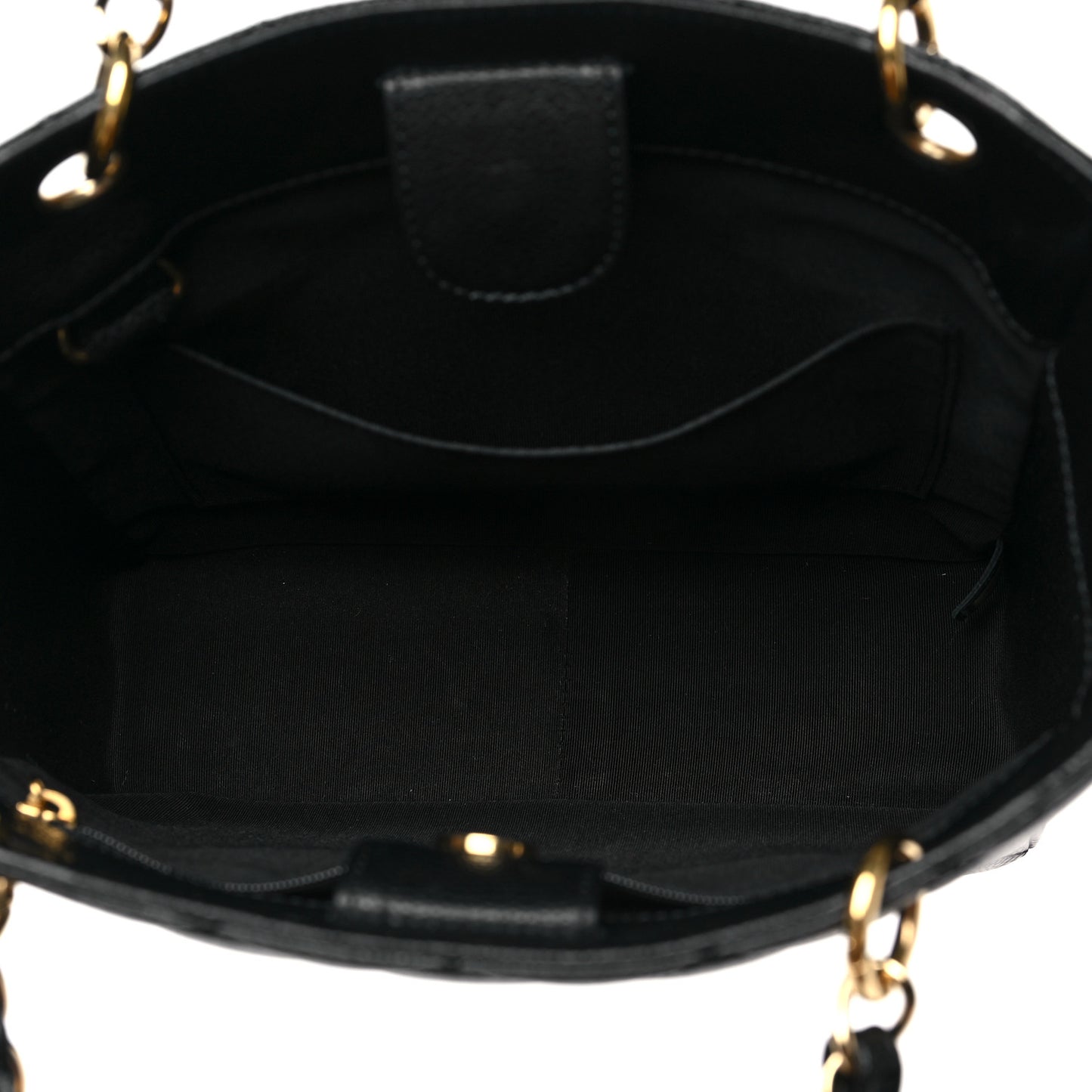Caviar Quilted Petit Shopping Tote PST Black