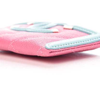 Chanel Caviar Quilted CC Filigree Card Holder Pink Blue Green 9 of 10