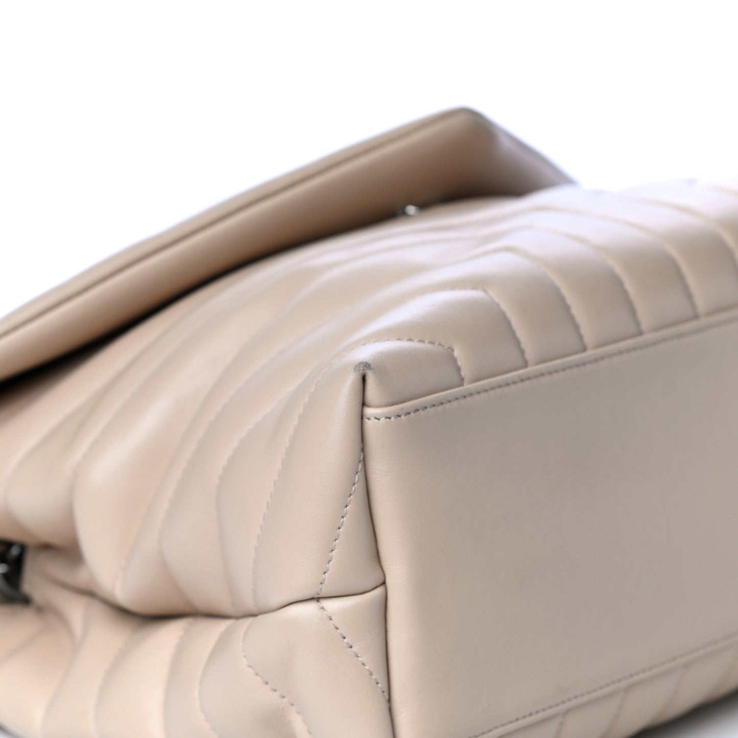 Calfskin Y Quilted Monogram Medium Loulou Chain Satchel Nude Powder
