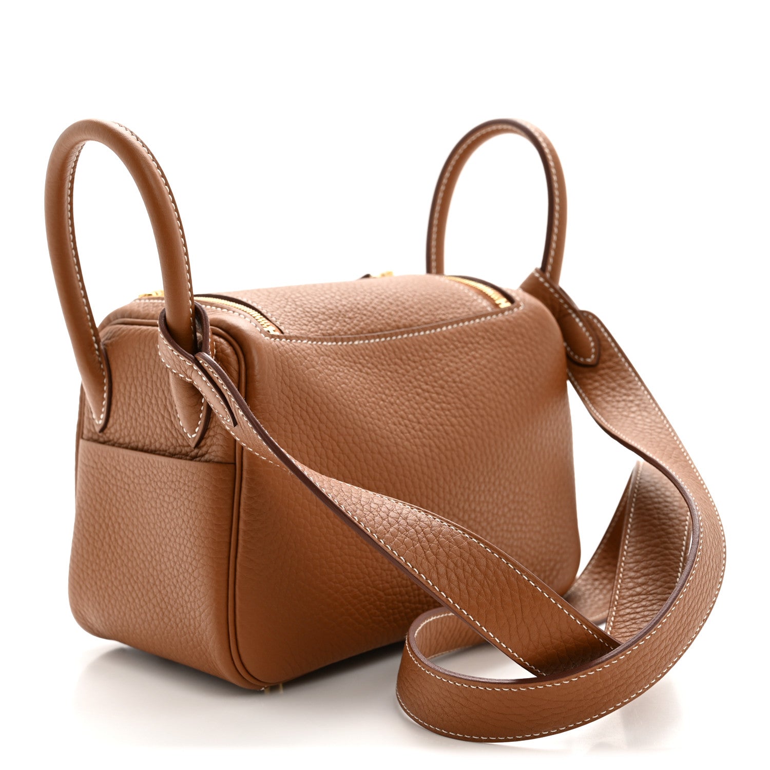 Hermes Taurillon Clemence Mini Lindy 20 Gold 3 of 10