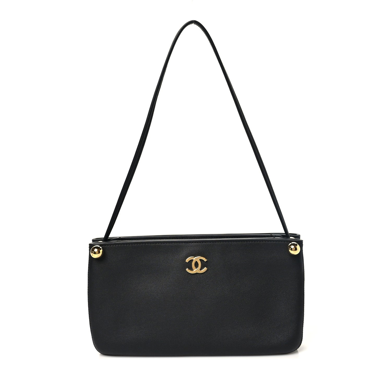 Calfskin Chick Studs Clutch Black