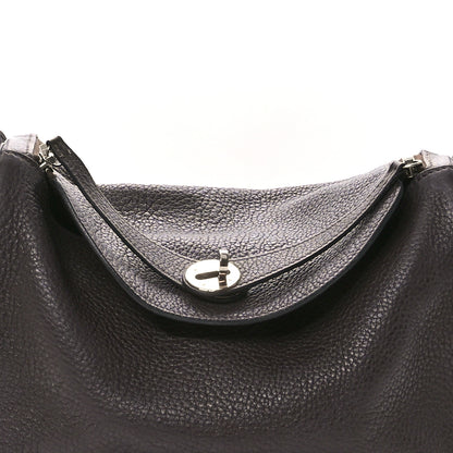 Hermes Taurillon Clemence Lindy 30 Chocolate 8 of 12
