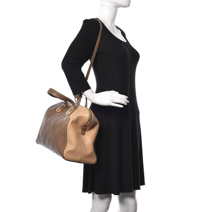 Fendi Capra Vitello Saddle Colorblock Large Chameleon Tote Grigio Pietra Fango 2 of 21