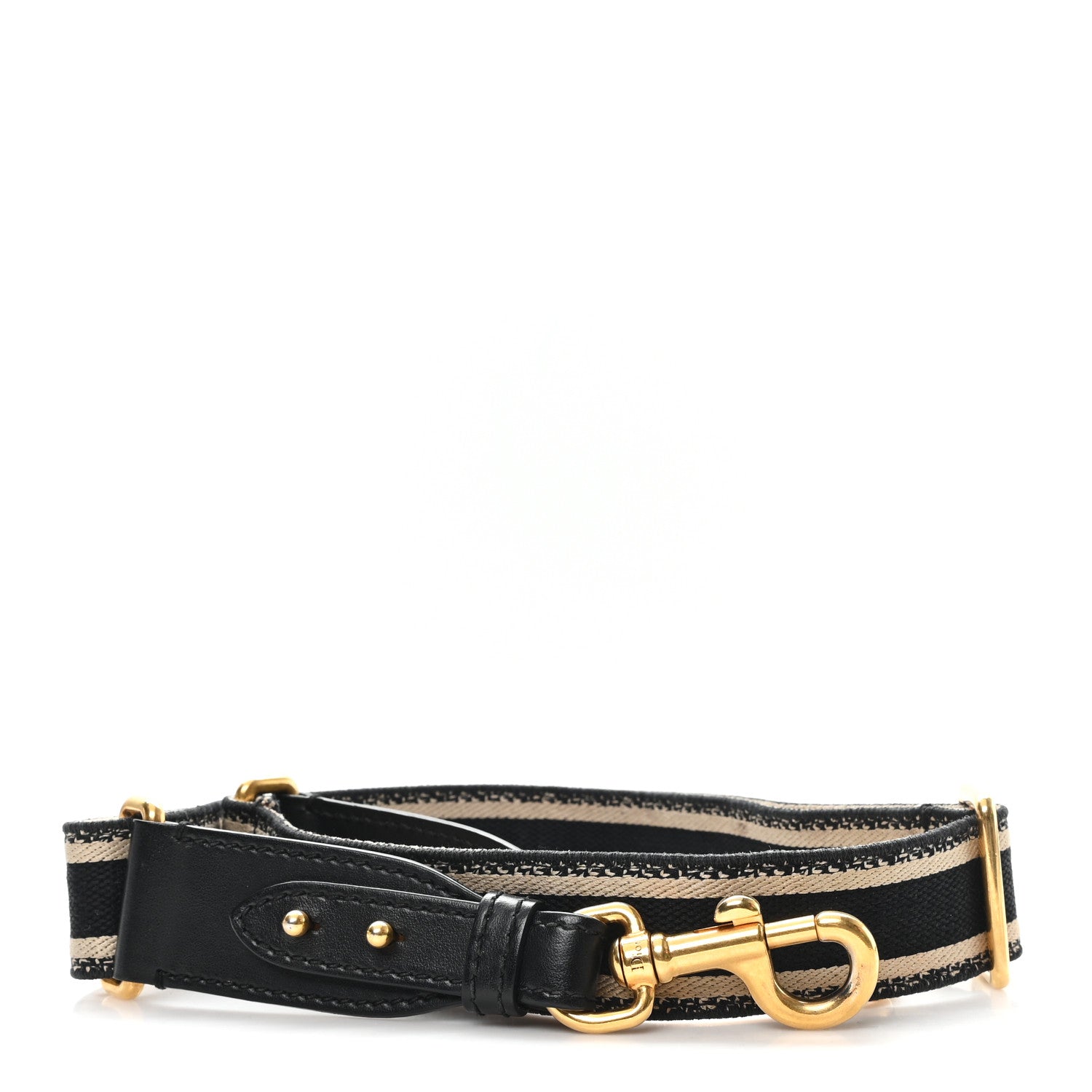 Christian Dior Canvas Embroidered Adjustable Shoulder Strap Black 1 of 3