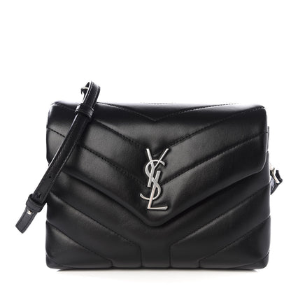 Saint Laurent Calfskin Y Quilted Monogram Toy Loulou Crossbody Bag Black 1 of 11