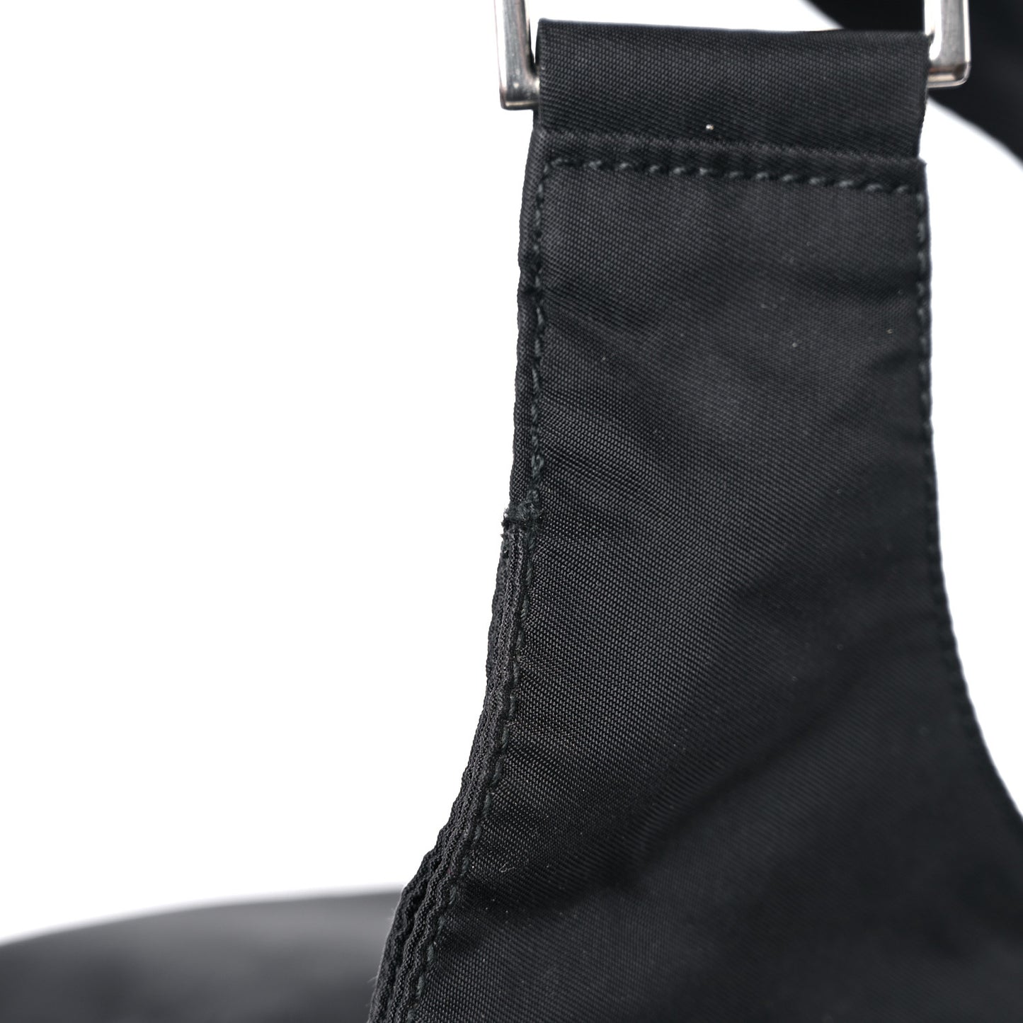 Tessuto Nylon Saffiano Flat Messenger Bag Black
