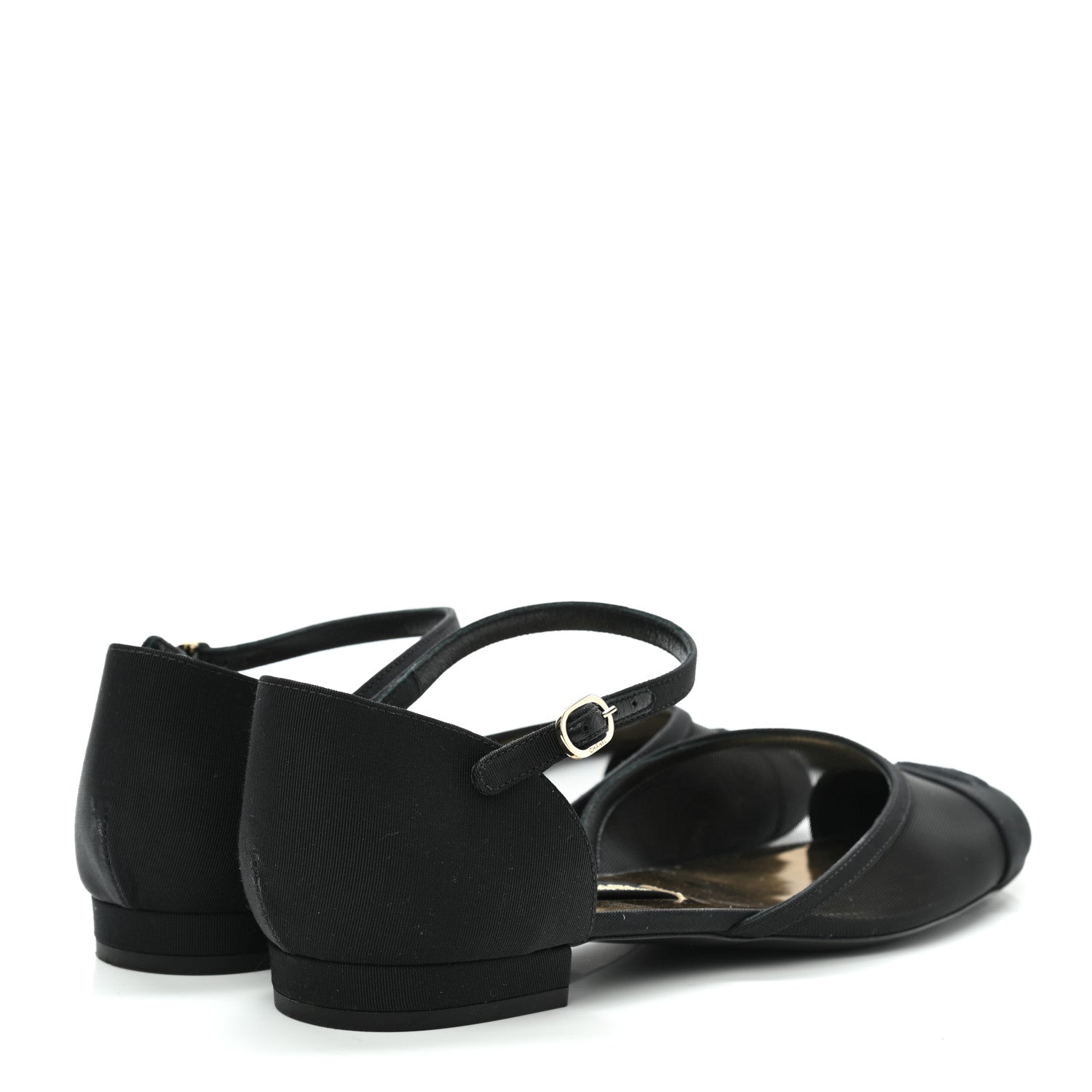 Chanel Mesh Grosgrain Cap Toe CC Flats 41 Black 4 of 12