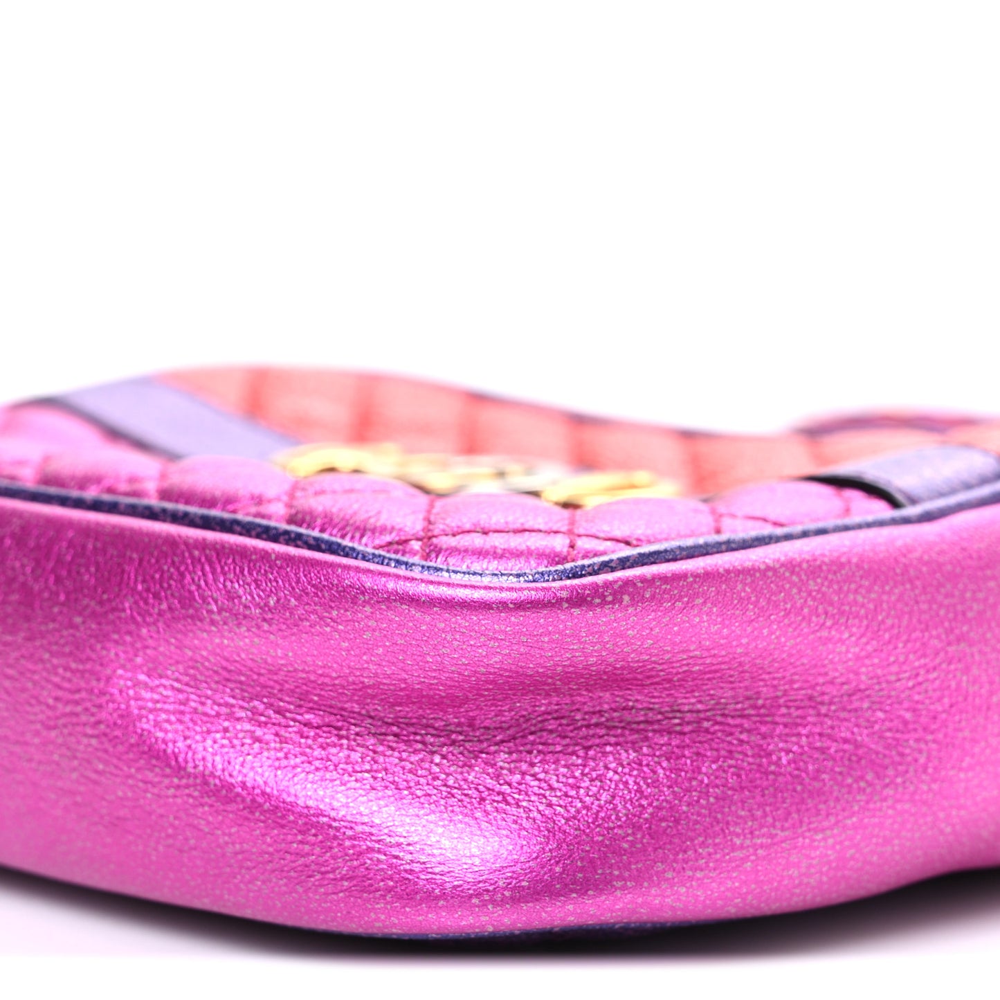 Laminated Nappa Trapuntata Mini Zumi Shoulder Bag Rosso Fuxia Bizantin