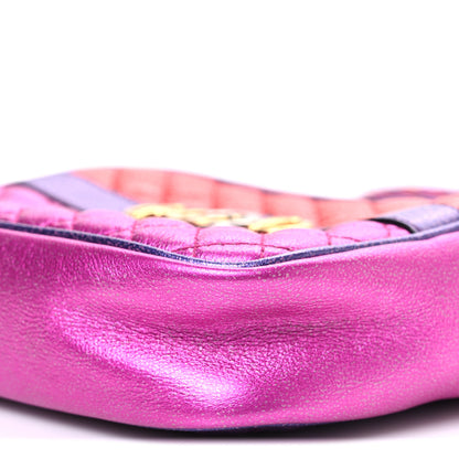 Gucci Laminated Nappa Trapuntata Mini Zumi Shoulder Bag Rosso Fuxia Bizantin 10 of 10