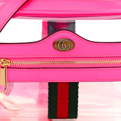 Gucci Vinyl Web Mini Ophidia Transparent Shoulder Bag Fluorescent Fuchsia 6 of 9
