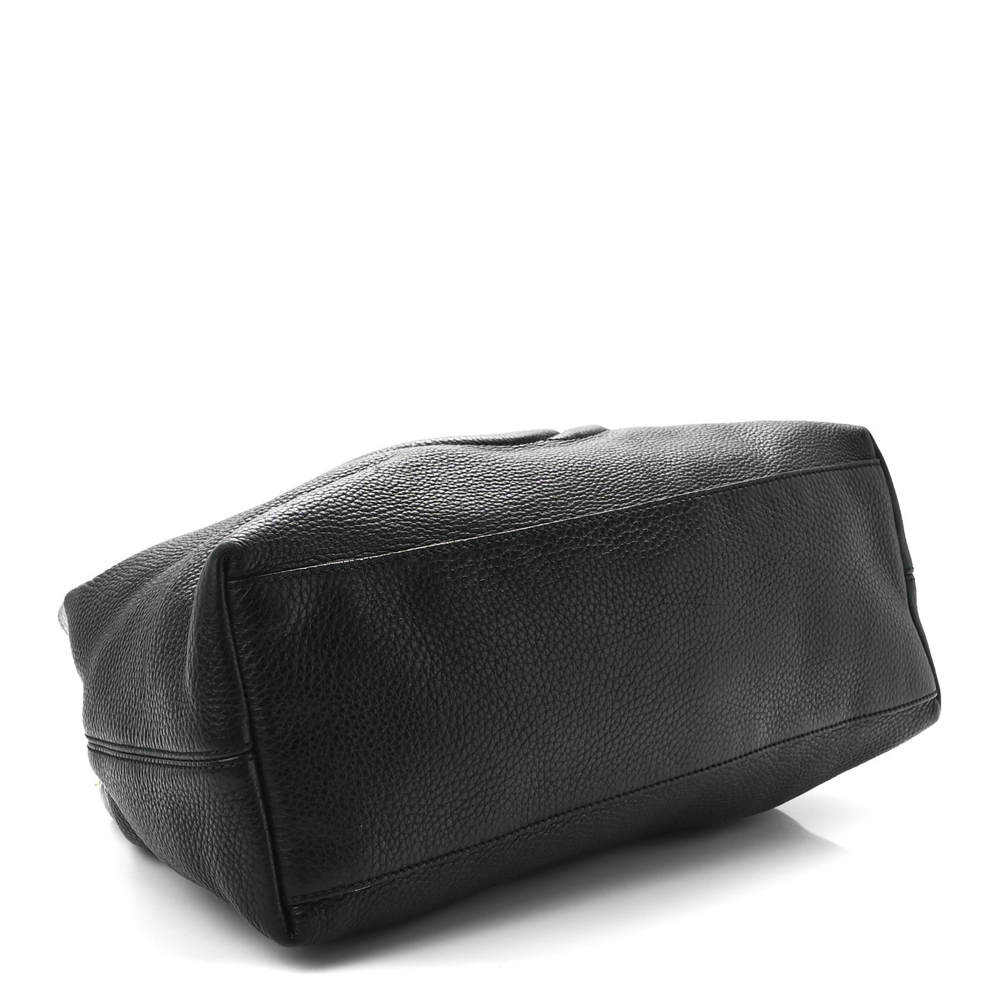 Pebbled Calfskin Medium Soho Chain Shoulder Bag Black