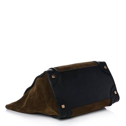 Celine Suede Smooth Calfskin Mini Luggage Olive 4 of 12