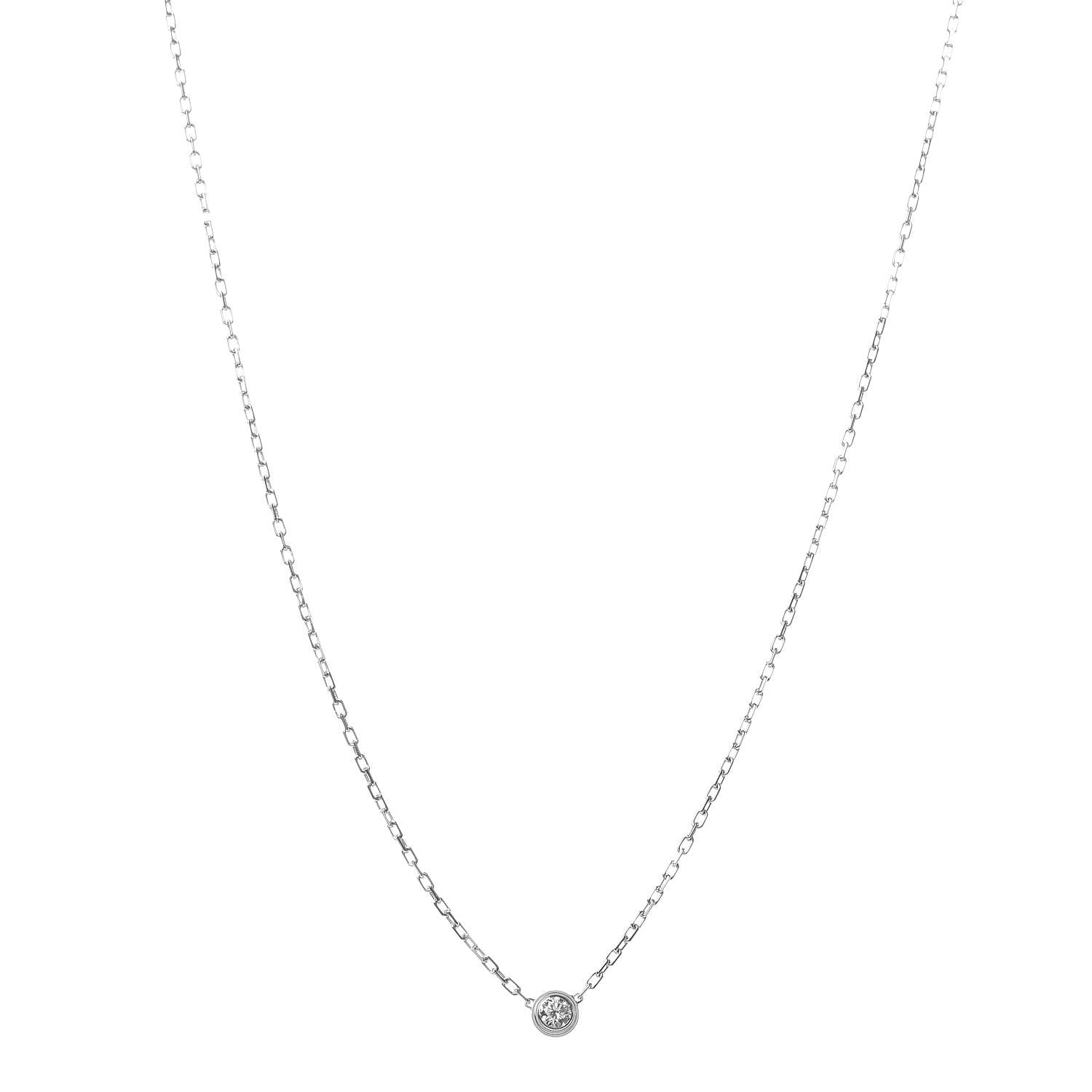 Cartier 18K White Gold Diamond SM D'Amour Pendant Necklace 1 of 5