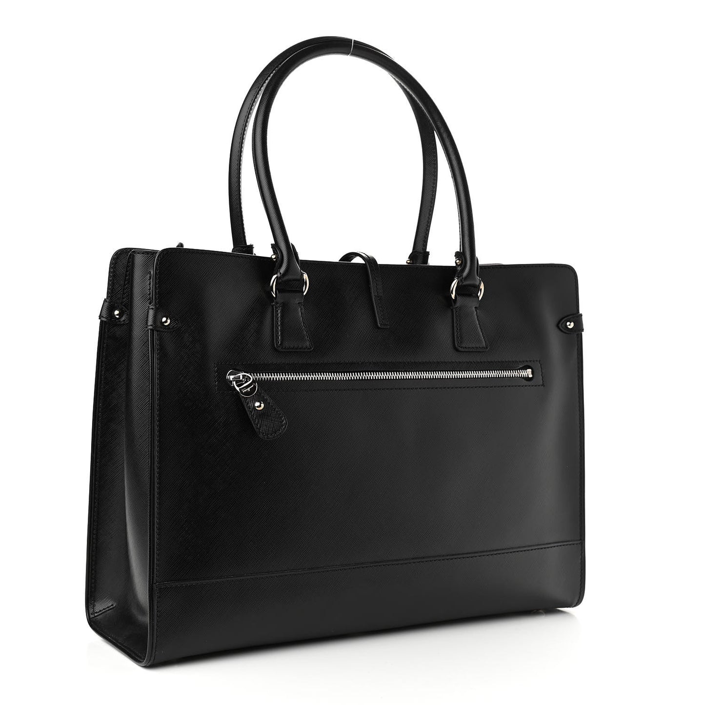 Printed Calfskin Briana Tote Black