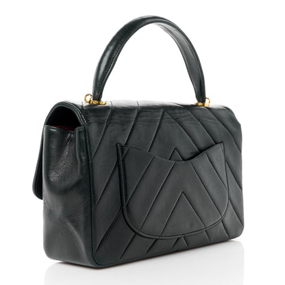 Chanel Lambskin Chevron Quilted Mini Kelly Flap Black 3 of 16