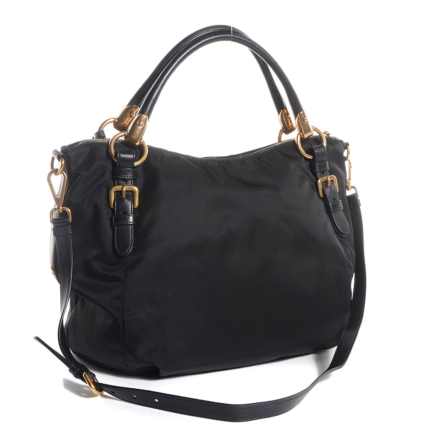 Prada Tessuto Nylon Nappa Shoulder Bag Nero Black 3 of 10