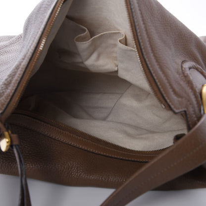 Gucci Pebbled Calfskin Twill Hobo Brown 5 of 9