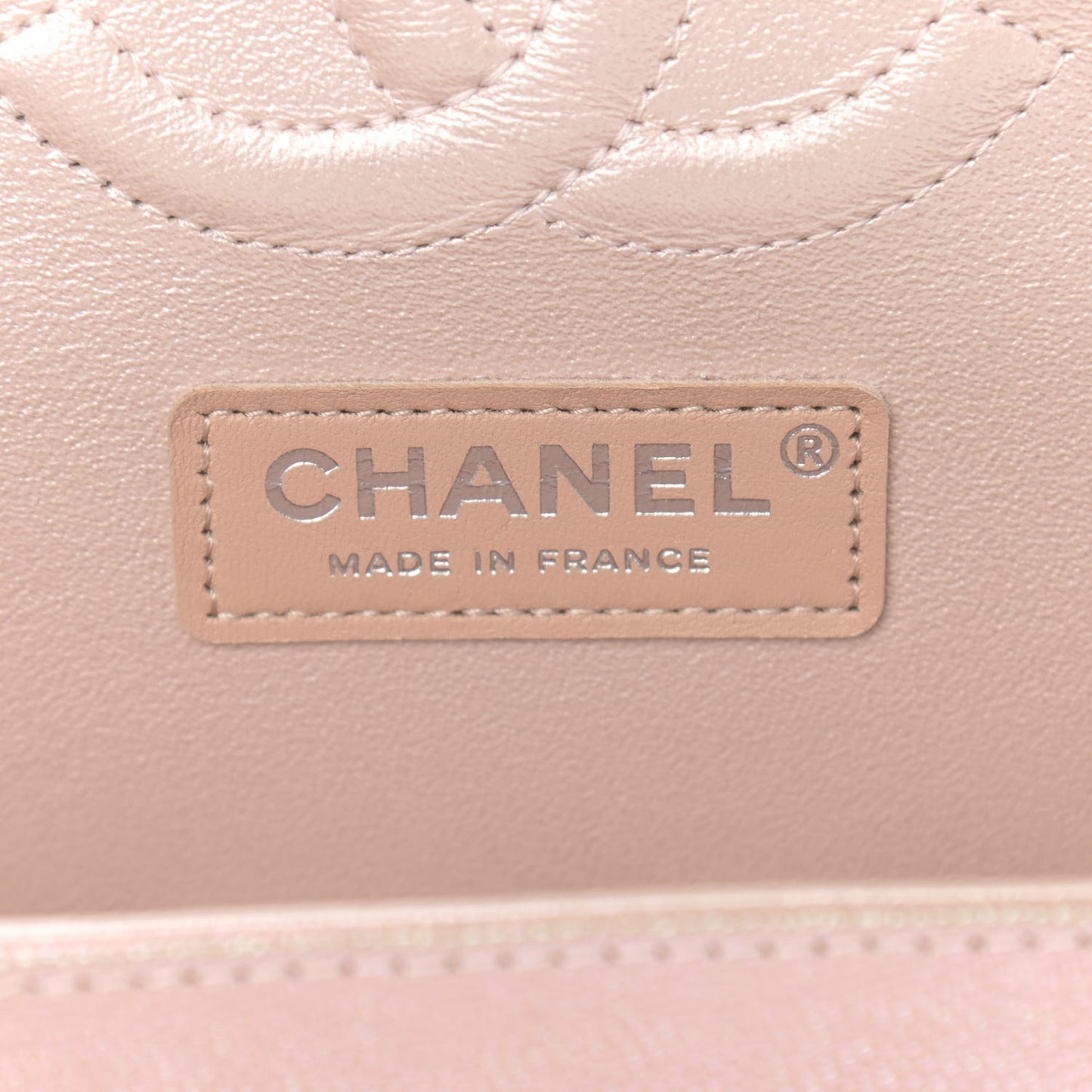 Metallic Caviar Chevron Quilted Medium Double Flap Light Gold