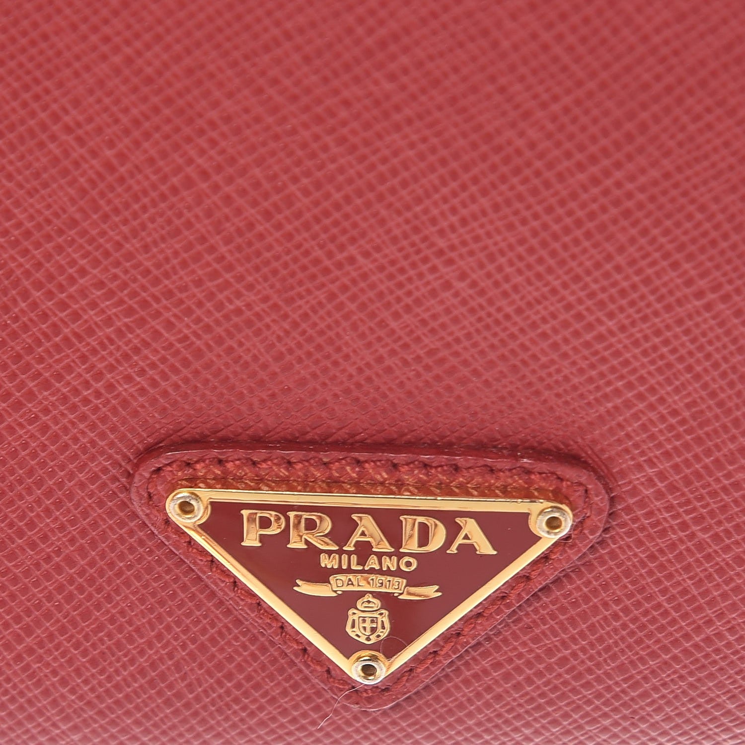 Prada Saffiano Heart Chain Wallet Fuoco 8 of 9