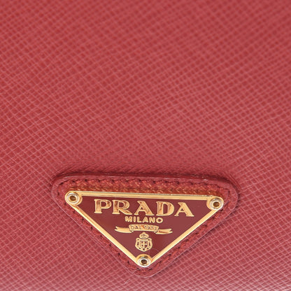 Prada Saffiano Heart Chain Wallet Fuoco 8 of 9