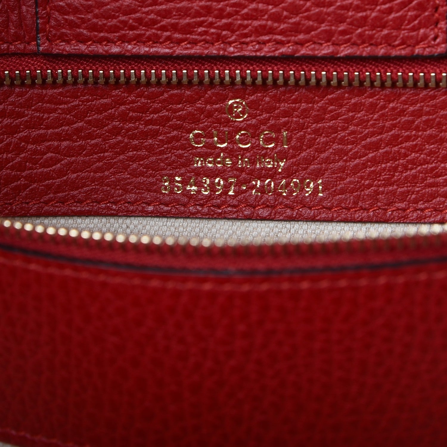 Gucci Dollar Calfskin Medium Swing Tote Red 6 of 6