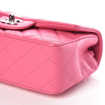 Chanel Lambskin Quilted Mini Rectangular Flap Dark Pink 9 of 10