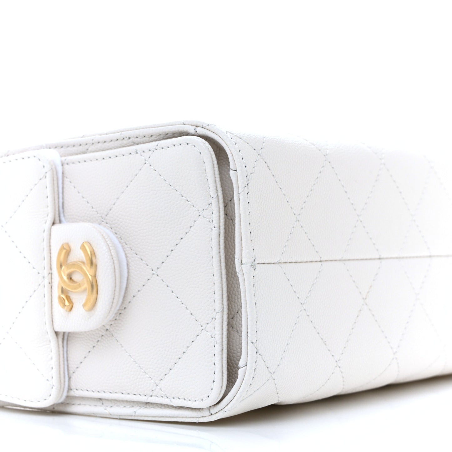 Caviar Quilted Mini Chanel 25 Handbag White