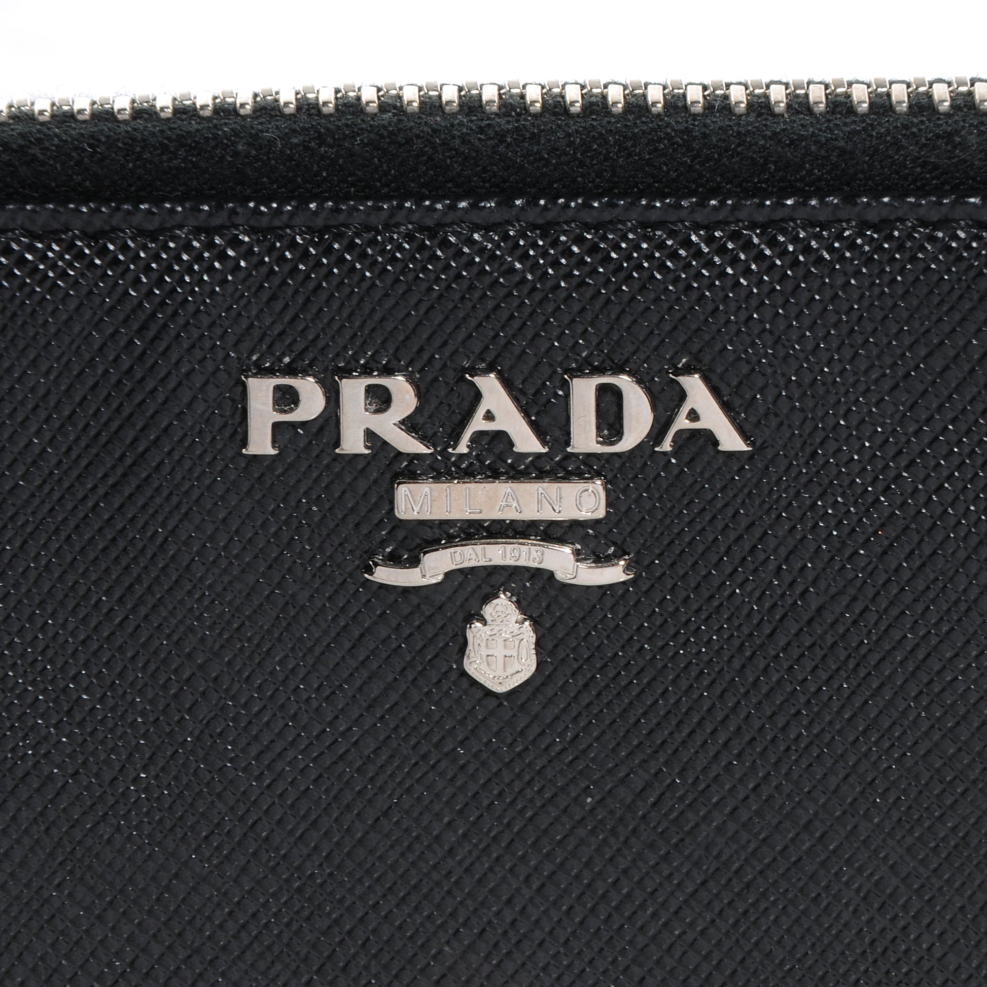Prada Saffiano Zip Around Wallet Nero Black 3 of 9