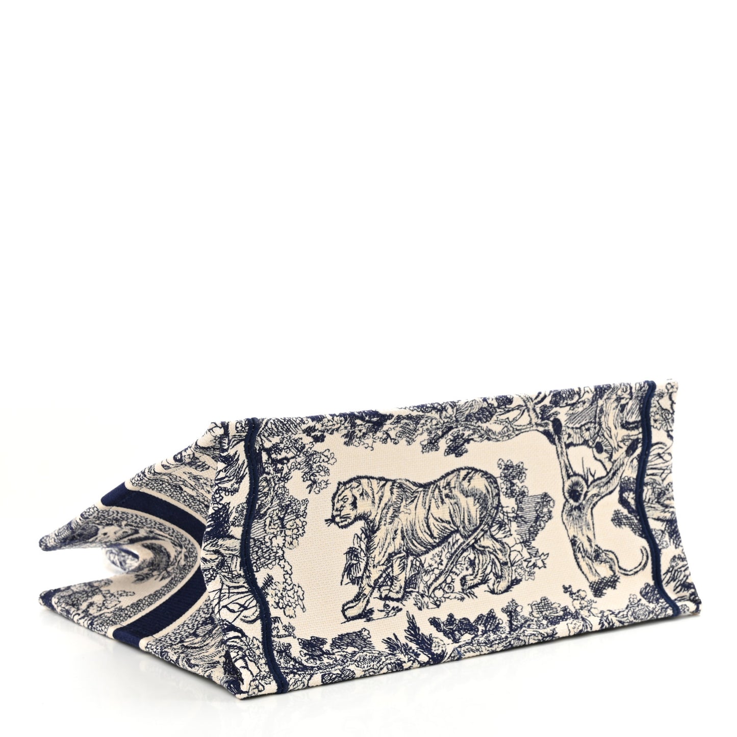 Canvas Embroidered Medium Dioriviera Toile De Jouy Book Tote Blue