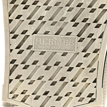 Hermes Canvas Calfskin Womens Voltage Sneakers 38.5 Prunoir Naturel 8 of 10