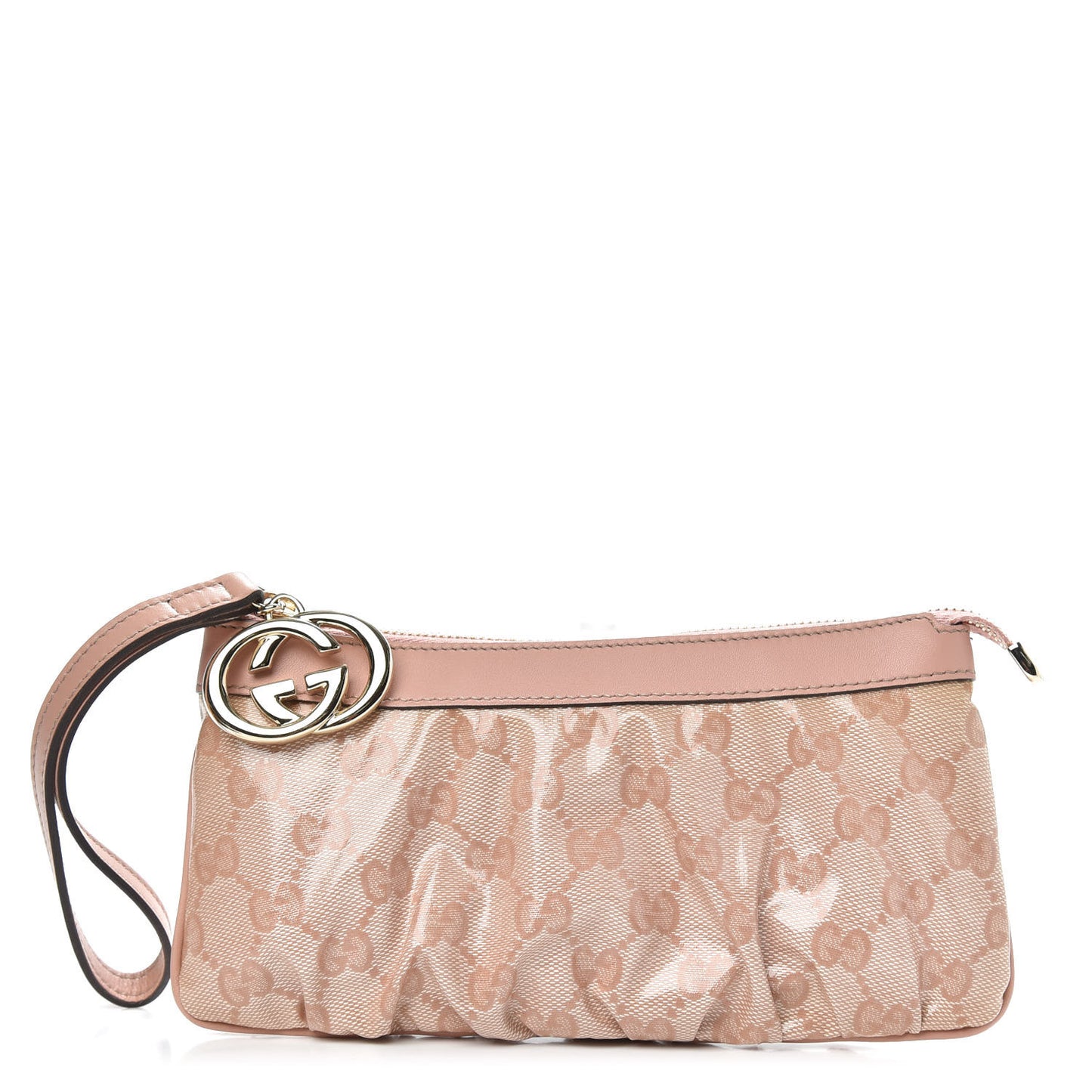 Crystal Monogram New Britt Wristlet Pink