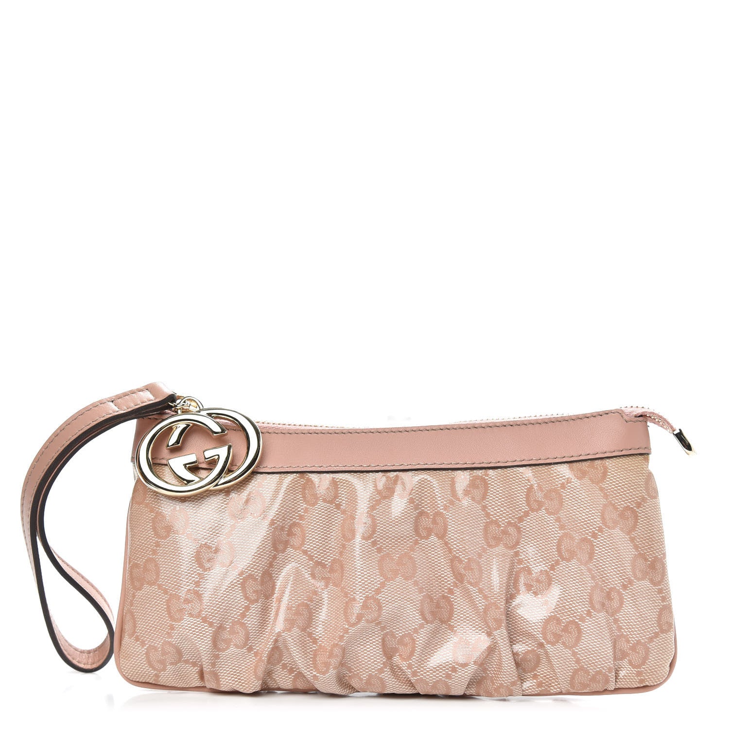 Gucci Crystal Monogram New Britt Wristlet Pink 1 of 10