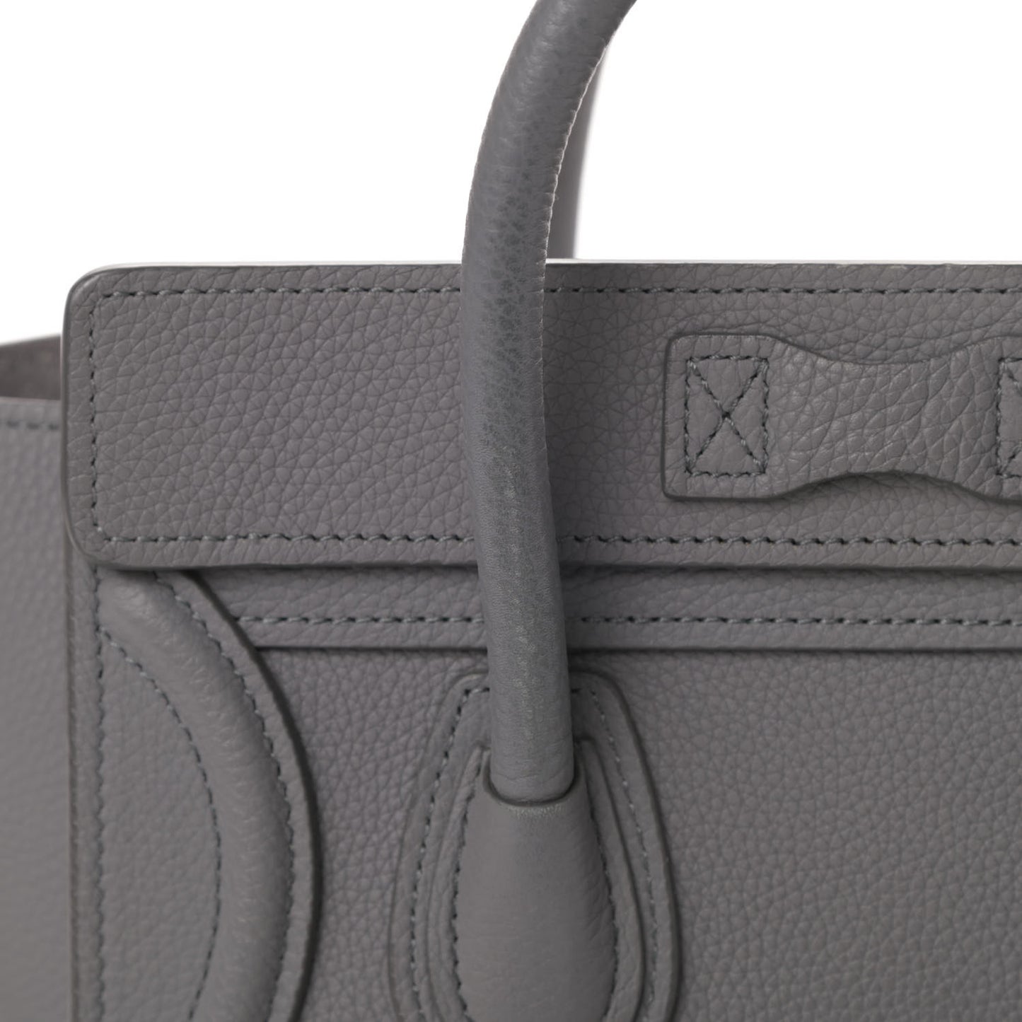 Baby Drummed Calfskin Nano Luggage Kohl