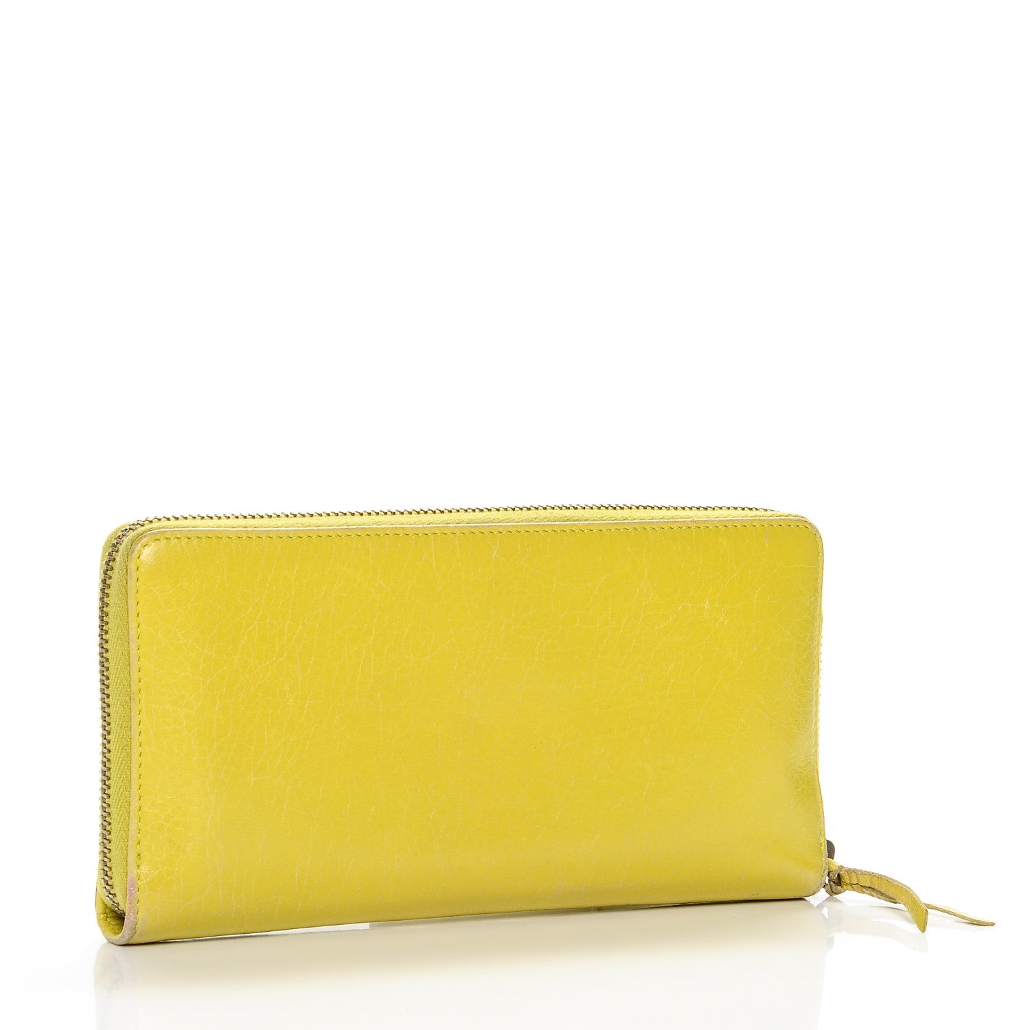 Balenciaga Agneau Classic Hardware Continental Zip Around Wallet Jaune Poussin 3 of 7