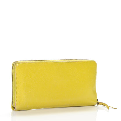 Balenciaga Agneau Classic Hardware Continental Zip Around Wallet Jaune Poussin 3 of 7